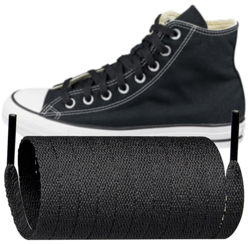 Endoto Cordones para Converse Zapatillas, Repuesto Planos Shoelaces Laces Lazos(Negro,55 pulgadas)