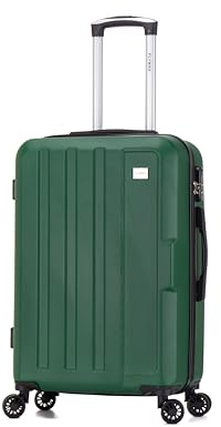 FLYMAX XL 32 Extra Large 4 Wheel Suitcases Spinner Lightweight Luggage ABS Travel Cases 125 Litre Army Green
