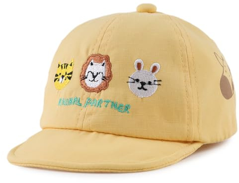XIAOHAWANG - Berretti da Baseball per Bambini Cappello da Sole per Bambini Primavera Estate(3-18 Mesi, Animale Partner Giallo)