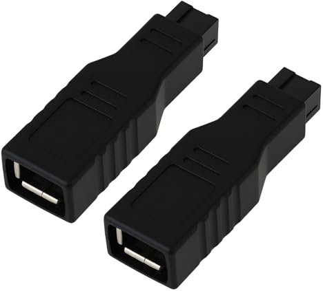 ECSiNG 2 st IEEE1394 6 PIN hona till 9 PIN hanomvandlare kompatibel med Firewire 400 till 800