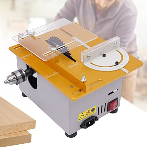Mini sega circolare da tavolo multifunzione, con coltello a linguetta e lama sollevabile, 300 W, strumento artigianale per la lavorazione del legno, sega circolare per modellismo, fai da te e