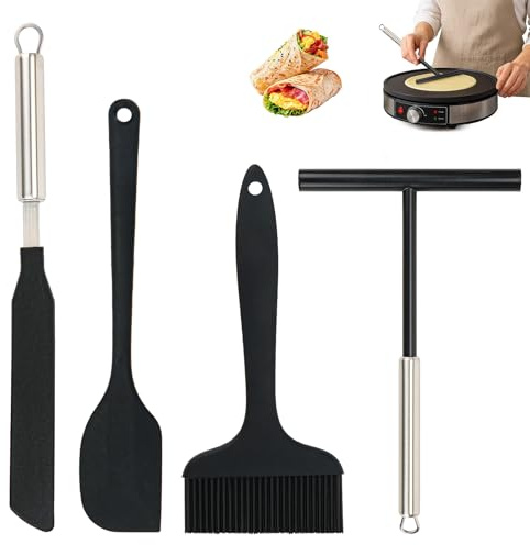 4 stycken crêpes distributör och spatelset