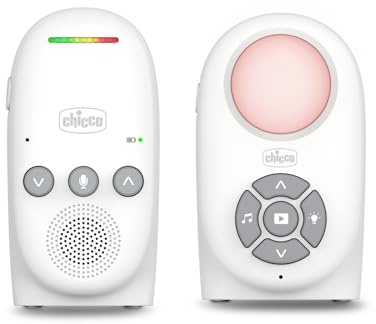 Chicco Audio Baby Monitor Digitale con Tecnologia DECT, Connessione Sicura e Anti-Interferenze, Comunicazione Bidirezionale, 5 Ninnenanne, Modalità VOX a Risparmio Energetico e Portata a Lungo Raggio