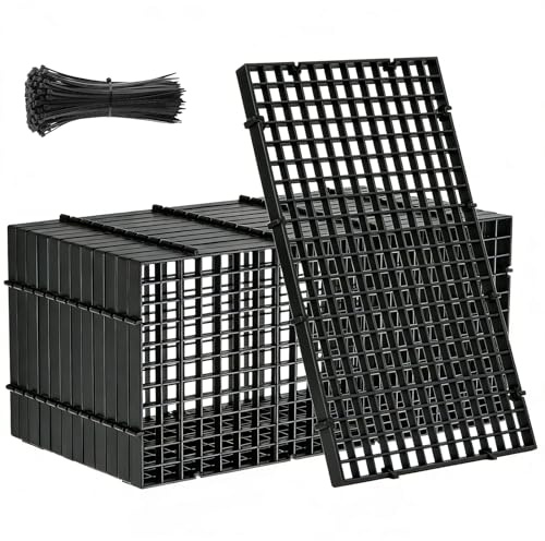 Akvarieavdelare, 12 delar, 30 x 15 cm, akvarieavdelare, akvarieavdelare med 20 fästen och 50 buntband, akvarieavdelare, fiskbricka för filtrering, svart