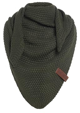 Knit Factory - Coco Trekantssjal Junior - Khaki - 140x60 cm