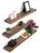 Rikmani Wandregal Holz Eiche massiv dunkel - Handgefertigtes Regal mit Baumkante Bücherregal Holzregal Wandboard Leo (dunkel) 50 cm