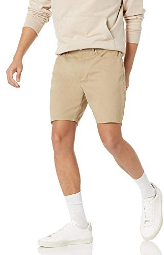 Amazon Essentials Men's Straight Fit 7 (18cm) Stretch 5-Pocket Jean Shorts