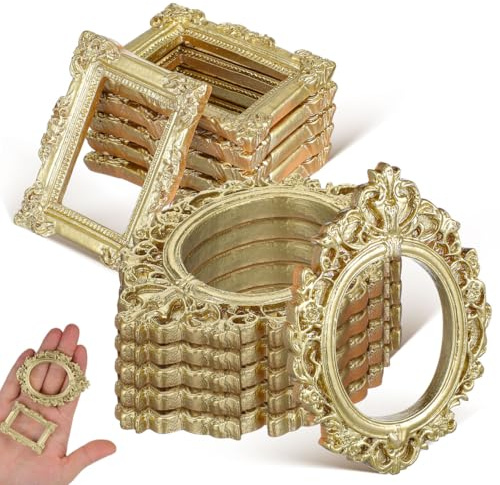 HOMSFOU Lot De 12 Mini Cadres Photo Vintage En Résine Cadre Ovale Et Rectangulaire Pour Photo Frame Cadre D’Affichage De Bijoux Cadres Décoratifs Projets Artistiques Et Décoration Intérieure
