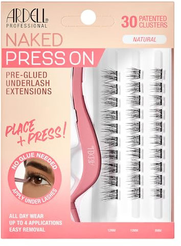 ARDELL NAKED PRESS ON UNDERLASH EXT. - NATURAL |Set de pestañas postizas| pestañas autoadhesivas brindan facilidad de presión y sujeción durante todo el día. |consigue ese deseado look natural.