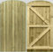 Wooden Featheredge Dome Garden Gate Pedestrian Gate Wooden Pressure Treated 6ft 180cm, (180cm High x 83cm Wide x 6cm Deep)