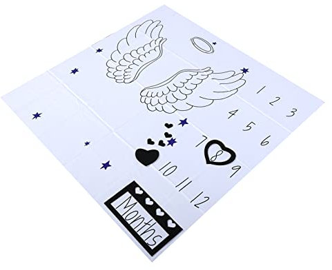 OSALADI Baby-Foto-Requisiten-Set Decke Flügel Zahlen-Design Für Die Fotosession Im Ersten Monat des Neugeborenen