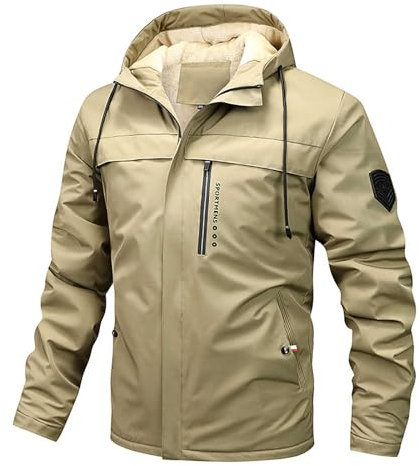 SRZYMJ Wintermantel Herren Lang Dickes Flauschfutter Wintermantel Parka Übergangsjacke Freizeitjacke Sportlich Outdoorjacke Funktionsjacke Softshelljacke Sweatjacke Steppjacke Fleecejacke Grün