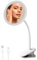 SH-RuiDu 16,5 cm Clip-On-Make-up-Spiegel mit LED-Licht, 5-fache Vergrößerung, LED-Schminkspiegel mit 3 Farbmodi und Helligkeitseinstellung, wiederaufladbarer Schwanenhals-Kosmetikspiegel für