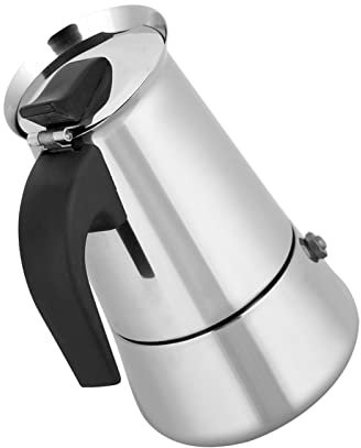 EALRIDV Caffettiera, Una Varietà di capacità, Caffettiera in acciaio inossidabile, Semplice e conveniente, Caffettiera a percolatore, Caffettiera a percolatore da campeggio, per la casa (100 ml)