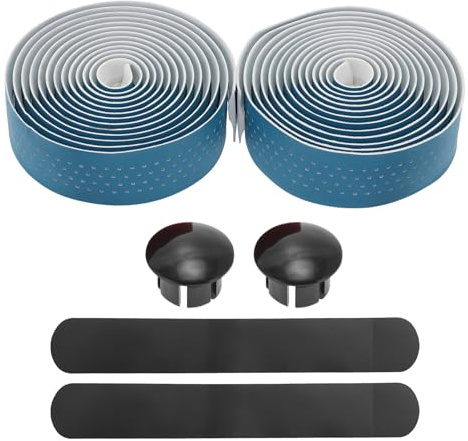 BULLSPANN 1 Paar Fahrrad Lenkerbänder, rutschfestes und stoßdämpfendes Lenkerband Kunstleder und EVA für Rennrad, Belüftungsgriffband für MTB, 216 x 3 cm, Dicke 3 mm, Blau