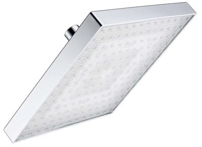 Pommeau de douche à DEL ABS de 20,3 cm carré avec changement de couleur avec température de l'eau, éclairage LED moderne pour salle de bain moderne, installation facile
