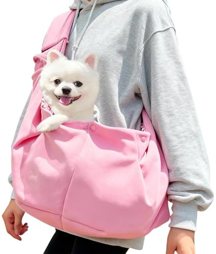 DEANKEJI Rosa Borsa per Cani, Portata Massima 6 kg Borsa per Cani Piccola Taglia, Marsupio per Cani Adatto per Passeggiate, Attività All'aperto e Escursioni