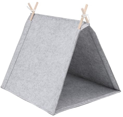 Fabater Casa Multifuncional y Transpirable para Perros y Gatos para Todas Las Estaciones para un Lugar de Descanso Cómodo, Diseño de Cueva, Madera de Pino de Fieltro Portátil