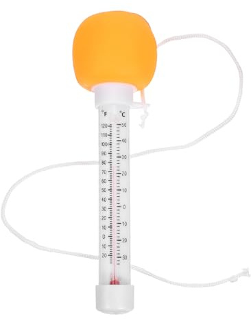 VALICLUD Thermomètre Flottant pour Piscine Bébé Indicateur de Température Étanche Design Orange Ludique Accessoire de Natation pour Spa Bassin et Pataugeoire 1 Pièce