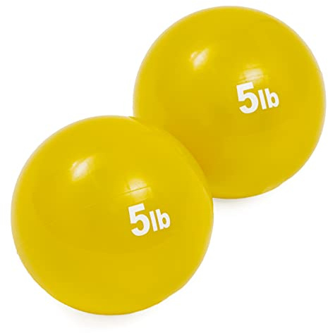 Trademark Innovations Weighted Exercise Toning Ball - Set of 2 (5lbs),Yellow