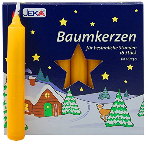 20er Pack Baumkerzen Natur ca. 14 x 110 mm (20 x 16 Stück) Weihnachtskerzen, Christbaumkerzen, Pyramidenkerzen