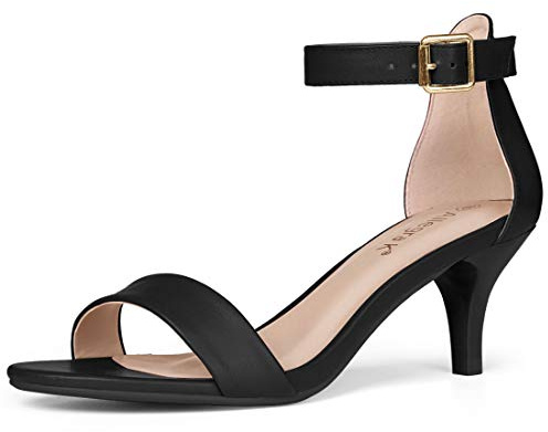 Allegra K Women's Kitten Heel Sandal Black 6.5 UK/Label Size 8.5 US
