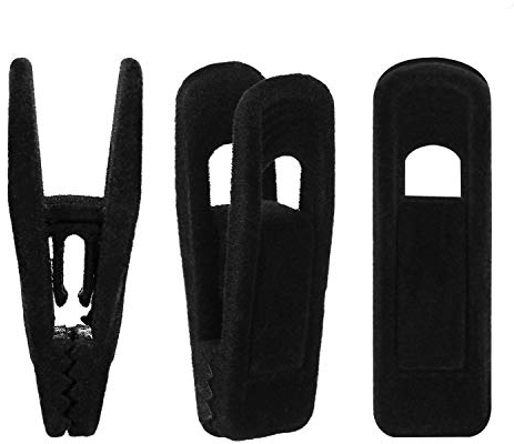 Tinfol Clip in velluto, confezione da 24 clip nere per pantaloni, forti clip floccate perfette per l'uso con grucce sottili in velluto