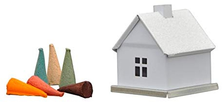 KNOX – Rökelse-/rökelsehållare, enfärgad av metall – för rökelseljus storlek M – färg: vit – mått: ca. 6 x 6 x 6,5 cm