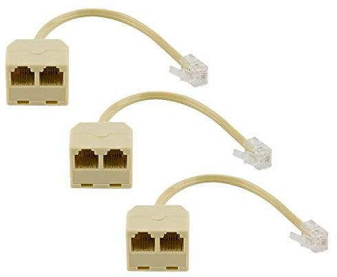 LUTER 3 pièces Répartiteurs Téléphoniques Bidirectionnels Mâle à Femelle RJ11 6P4C Câble de Convertisseur de Ligne Téléphonique