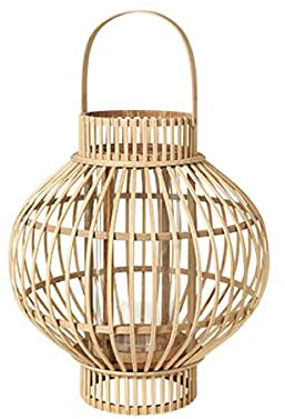 Broste Copenhagen Laterne, Glas, Bambus Natur, 36cm