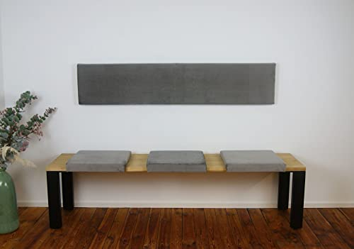 Lycce XXL Wandkissen Rückenpolster Sorriso Samt grau 150cm x 30cm