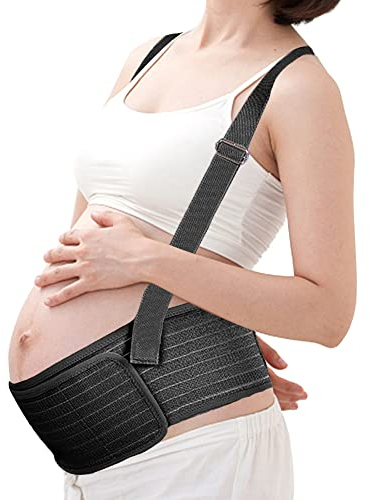 Bauchgurt für die Schwangerschaft, Stützgürtel, Schwangerschaftsgürtel, Schwangerschaftsgurt Stützendes Bauchband Gurt Stützt Taille Rücken und Bauch Wärme und Schmerzlinderung (Schwarz)