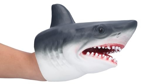Shark Hand Puppet, Gummi Mjuk Djur Handdockor Rollspel Shark Head Handske Leksak för Barn