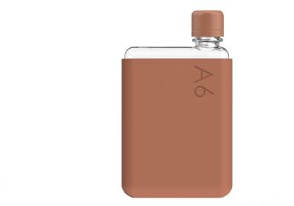 memobottle A6 (Terracotta) Bundle - 12oz (375ml) - Bottle, silicone sleeve & lid | Compact Water Bottle For Bags & Small Pockets | BPA Free Tritan | Modern, Minimalist | For Gym & Work