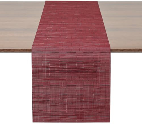 Myir JUN Tischläufer, Tischläufer Modern Tischläufer Abwaschbar Tischläufer Outdoor Wärmeisoliertes PVC für Häuser Restaurants Hotels 30 x 140 cm (Rot)