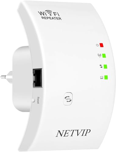 Repetidor de Red WiFi Extensor Amplificador de Señal WiFi 300Mps en 2.4GHz con Puerto Ethernet LAN, WPS Fácil Configuración, Antenas Internas,Compatible con Todos los Routers