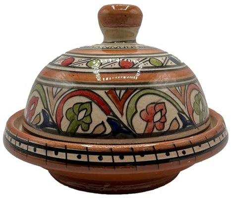 Tajín decorativo para especias de cerámica marroquí, pintado a mano, diámetro 23 cm, 1311241504 Túnez, Turquía étnico del mundo