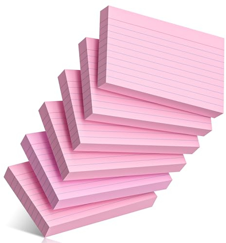 300 Count Index Cards 3 x 5 Inch Ruled Pink Index Cards, Flash Cards College Ruled for Office School Supplies and Home Organization, Durable Study To Do List Note Cards with Ruled Lines
