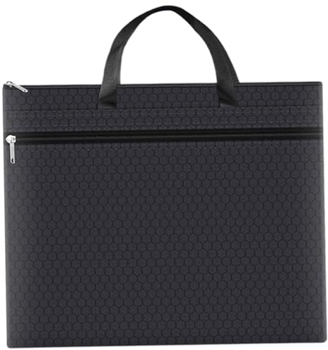 Pochette de Document A3, Sac en Tissu Oxford Étanche avec Doublure, Mallette Fourre-Tout pour Transport de Fichiers et Documents