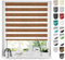 Tom'Shop® Doppelrollo DuoRollo [Holzlook Gold, 70cm x 130cm] Duo Rollos für Fenster Klemmfix ohne Bohren mit Klämmträger Fensterabdeckung Fensterrollo leichte Montage