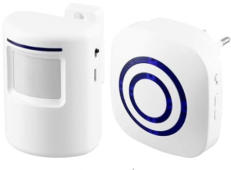 Detector de movimiento de puerta: inalámbrico con 38 tonos de timbre, alarma inalámbrica, sensor de movimiento PIR, timbre para tienda