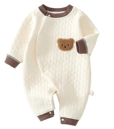 TootyTots Pagliaccetto unisex neonato, tuta a maniche lunghe 100% cotone morbido e confortevole, per abbigliamento esterno e abbigliamento da notte, adatto per tutte le stagioni, 3-6 Monate