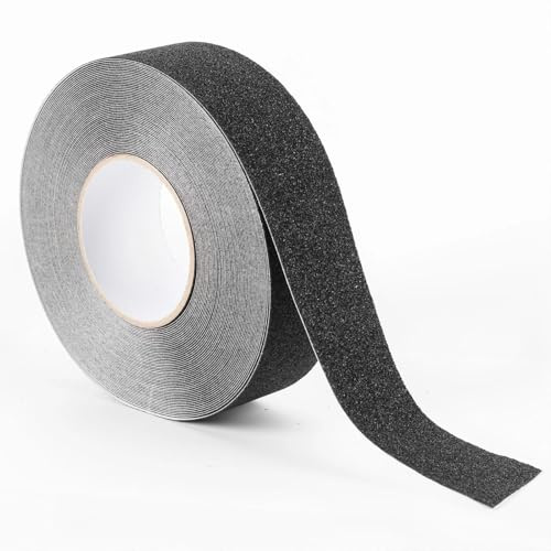 Dwitkul 50 mm x 20 m Självhäftande Antislip-tejp för inom- och utomhusbruk, svart. Antislipband för golv, trappor - Skyddar mot halka
