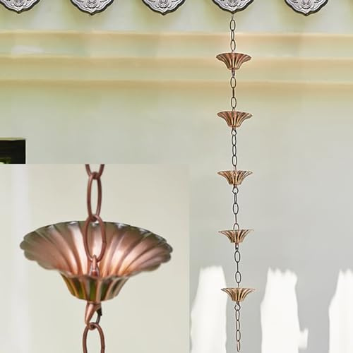Regnkedja Med Blommönster I Metall, Justerbara Dekorativa Stuprörskedjor För Reservdörr/Ränna, Hängande Japansk Regnkedja,2 m (65ft)