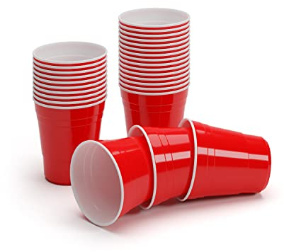 10 Oz Red BeerCup's wiederverwendbare Rote Party Becher US-College Style 100 Becher