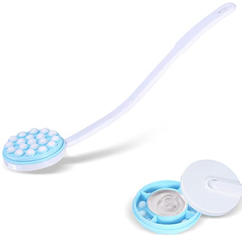 Back Lotion Applicator, Long Handled Easy Reach Back Scrubber Massager Body Brush for Sunscreen, Cream, Moisturiser, Shower Gel on Back, Legs and Feet