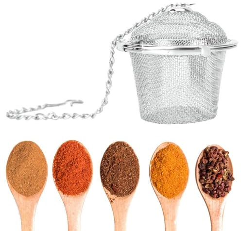 Tissting Colador de Té, Infusor de Bola de Malla Premium de Acero Inoxidable con Gancho y Cadena para Hojas Sueltas y Especias