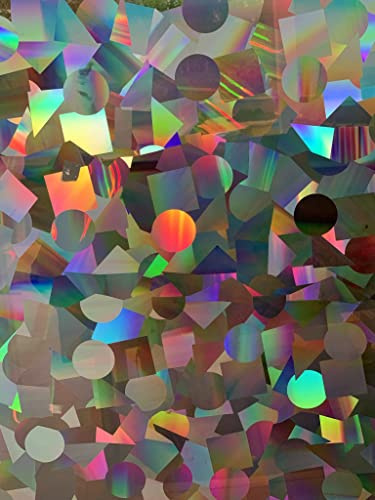 Rainbow Symphony – Rainbow Suncatcher Window Film, Diffraction Window Film, Stained Glass Window Cling, Holographic Prismatic Film, Confetti Pattern, 12 X 18, Made in USA