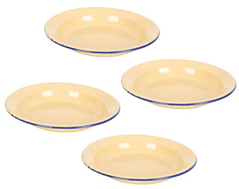 Cabilock 4piezas Platos De Esmalte Retro para Frutas Diseño Vintage Servir Aperitivos Casa Hotel