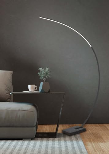 FRANKYSTAR Bangkok Piantana Led Ad Arco Nero Base Marmo Nero Dimmerabile H. 180Cm